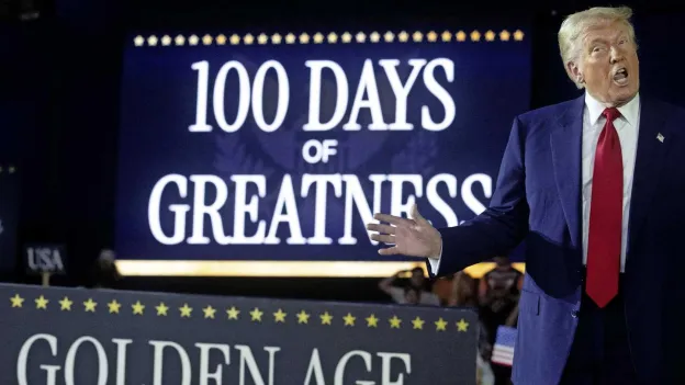 Trump Claims Success in 100-Day Speech, Criticizes Judges, Media, and Democrats